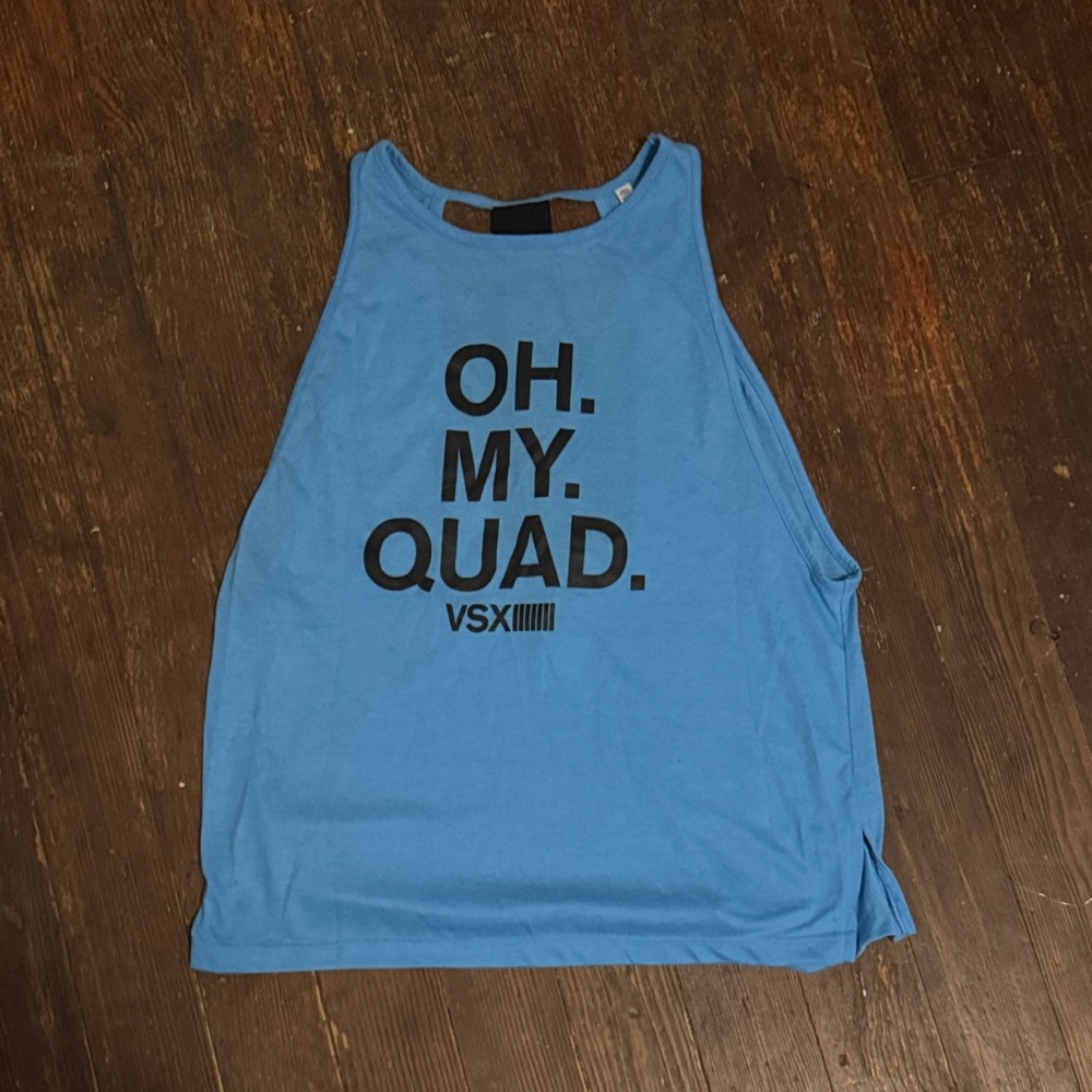 VSX Blue Tank Top with Bold Graphic
